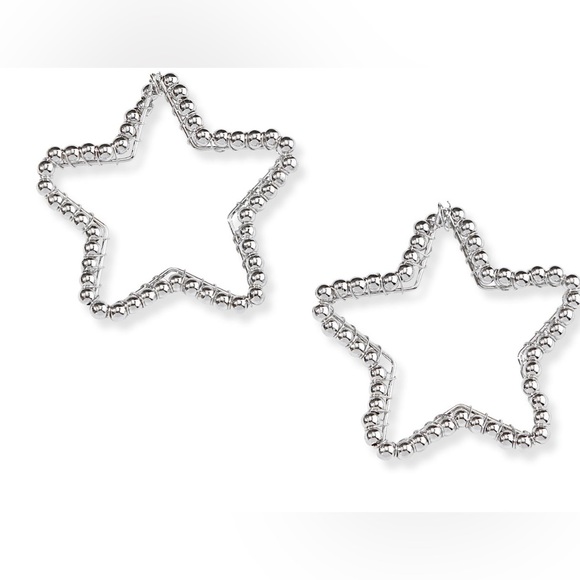 NWT BRIGHT STAR LIGHTWEIGHT SILVER EARRINGS SPECIAL VALENTINE GIFT IDEAS - Picture 2 of 13